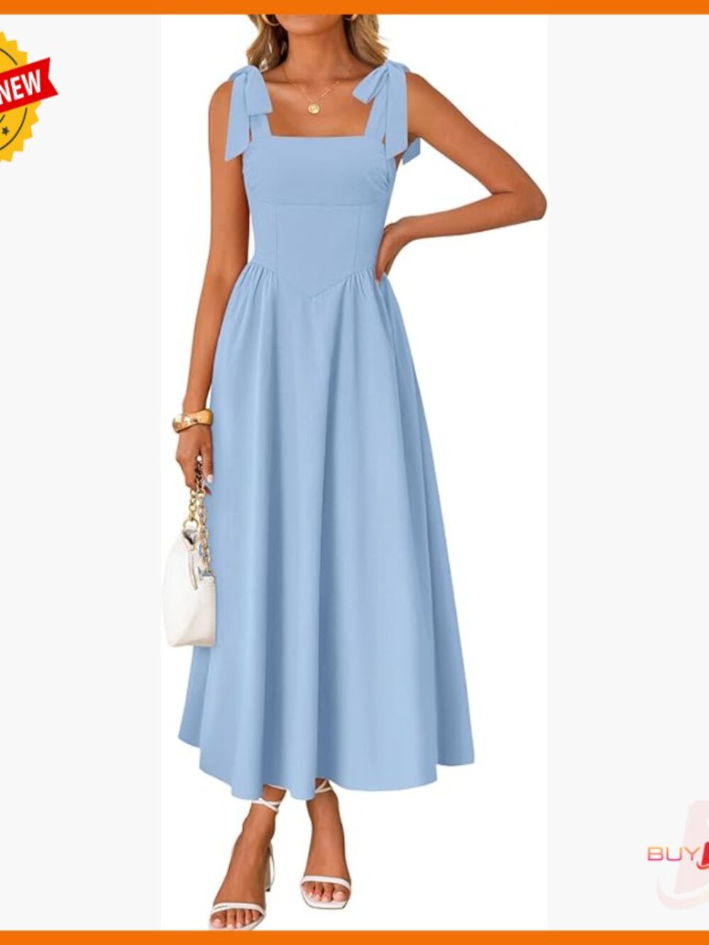 Spaghetti Strap Maxi Dress Square Neck Tie Shoulder Backless Wedding Guest